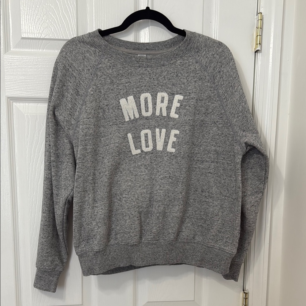 Gray Women's Sweater with 'More Love' Design
